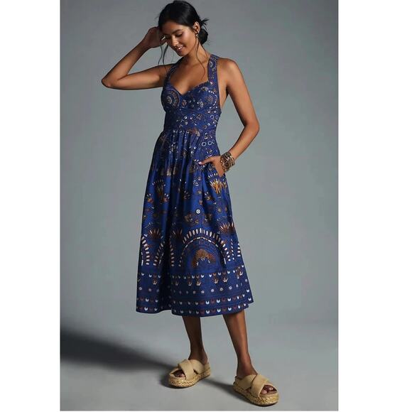 anthropologie blue heart dress MABLE Floral Printed Off Shoulder Maxi Dress  Divahotcouture